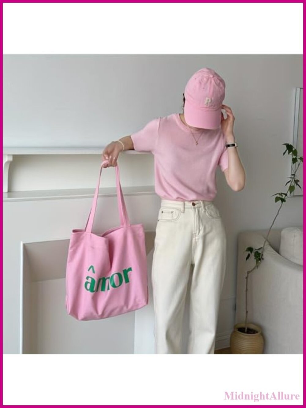Canvas Cotton Tote Bag for Women with Inner Pocket Big Capacity Shoulder Bag